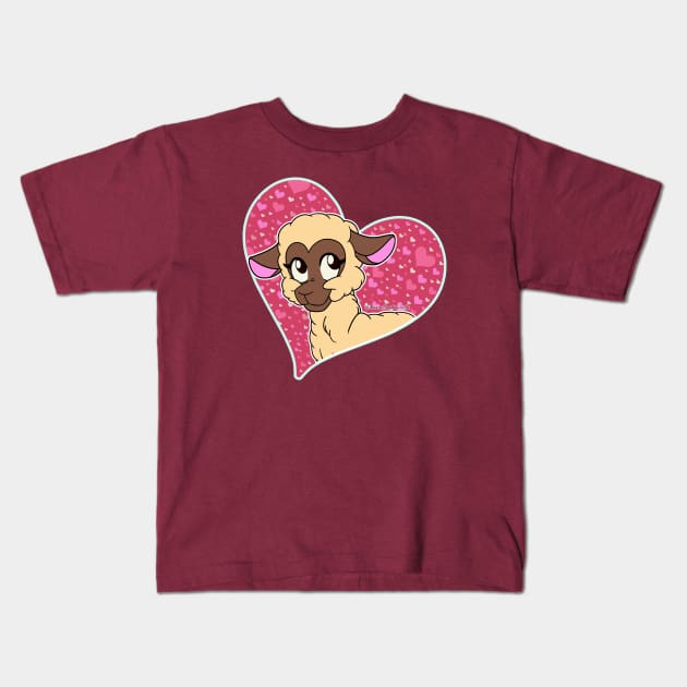 Sweet Sheep - Valentine's Day (Close-up) Kids T-Shirt by K-Tee's CreeativeWorks